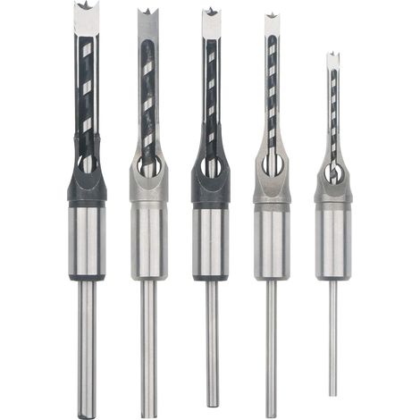 Lot de 5 burins à mortaiser à trou carré pour menuiserie (1/5)