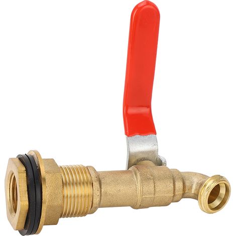 Robinet de récupération d'eau de pluie 1/2 pouce, vanne à bille quart de tour, robinet de récupération d'eau de pluie avec passe-câble pour réservoirs d'eau, baignoires et piscines (1/5)