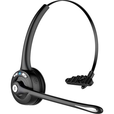 Casque Bluetooth Professionnel M6 - Noir - Kit mains libres - Connexion Multi-Point - 13H Appel (1/4)