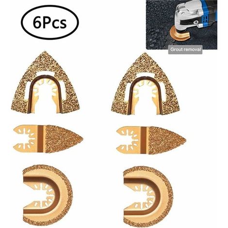 für: Optimieren Sie Ihre Projekte mit diesem 6er Pack universeller dreieckiger und halbkreisförmiger Diamant Hartmetall Oszillationssägeblätter f (1/5)