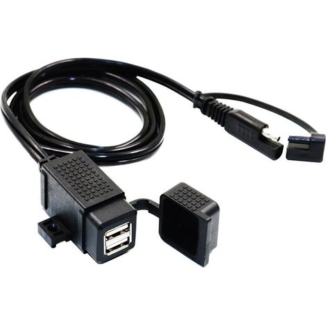 MP0609C 3,1-A-wasserdichtes Dual-USB-Motorradladegerät-Set mit SAE-Anschlusskabel (1/5)