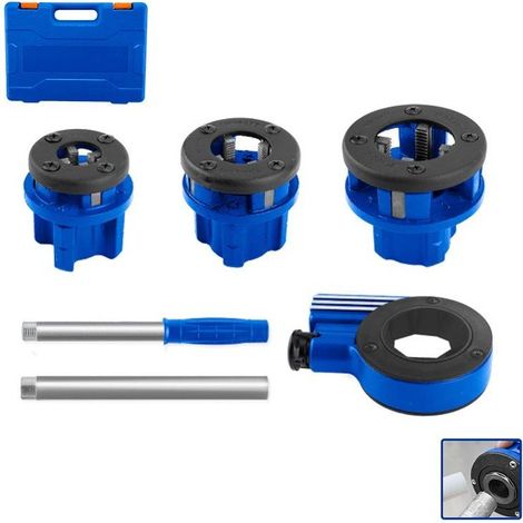 Kit de 6 tarauds pour filetage de tuyauterie WADFOW BSPT 1/2 3/4 1 pouce finition noire dans étui