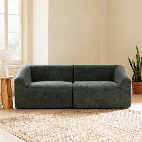 Canapé vert Foncé en chenille Polyester 225 x 93 x 68 cm (1/5)