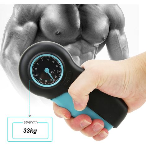 Renforceur de poignet mécanique ABS avec grand écran, jauge de force de préhension, mesureur de force manuelle, noir et bleu (1/5)