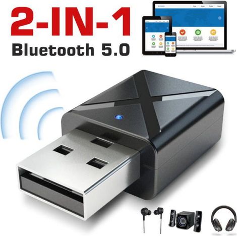 Transmetteur et récepteur Bluetooth 5.0 2 en 1, émetteur Bluetooth pour TV, adaptateur Bluetooth sans fil pour voix de type CD (1/4)