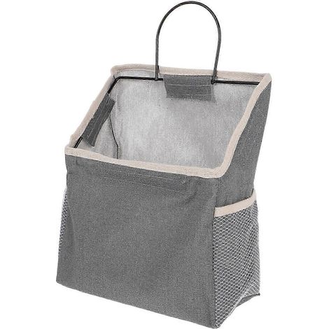 Grand sac de rangement suspendu pour porte, organisateur en tissu pour magazines, livres et courrier, pochette de porte grise peu encombrante pour placard et garde-manger (1 paquet)