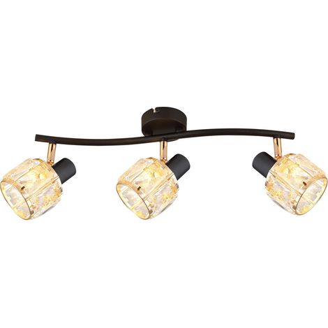 Plafonnier glamour noir cristal rose-or 3xE14 Candellux (1/2)