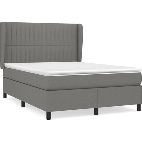 Maison Exclusive - Boxspringbett mit Matratze Dunkelgrau 140x190