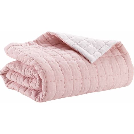 VIVARAISE - Jeté de lit Cambra en terracotta - Housse 100% coton et garnissage 100% polyester - Vivaraise
