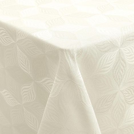 Abwaschbare Tischdecke 140x180cm Rechteckig Jacquard Beige Schmutzabweisend Pflegeleicht