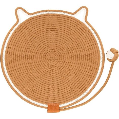 Cat scratching mat 43x43cm made of cotton rope, non-slip, usable horizontally and vertically, natural scratching board for sofa, corner and furniture (1/5)