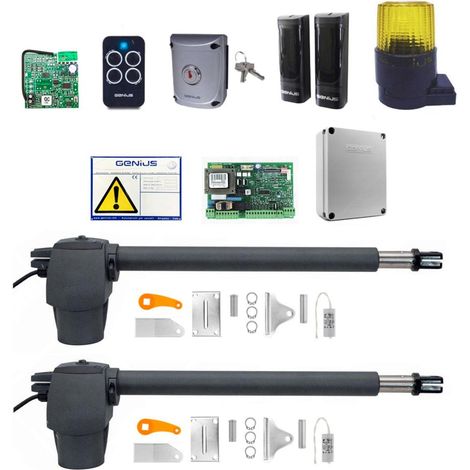 Kit GENIUS FAAC G-BAT GBAT 300 400 1-2 ANTE 230V Automazione Cancello Battente - CORSA MOTORE: CORSA 400
