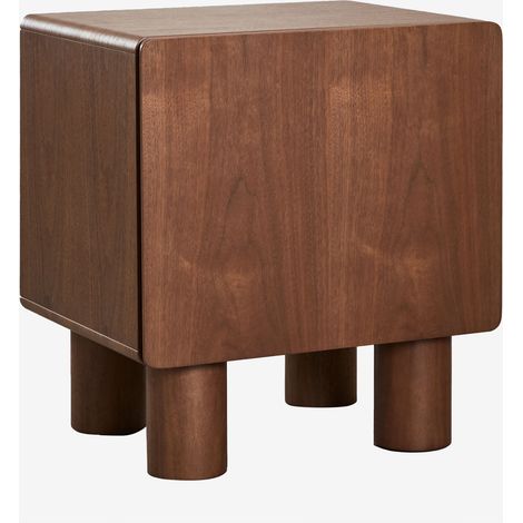 SKLUM Nachttisch 50x40 cm aus MDF und Gumeri-Furnier              Braun Dark                     