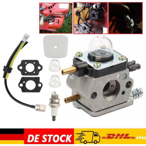 Carburateur avec durite compatible motobineuses Mantis 7222/7225 et moteurs SV-5C, remplacement ZAMA (1/5)