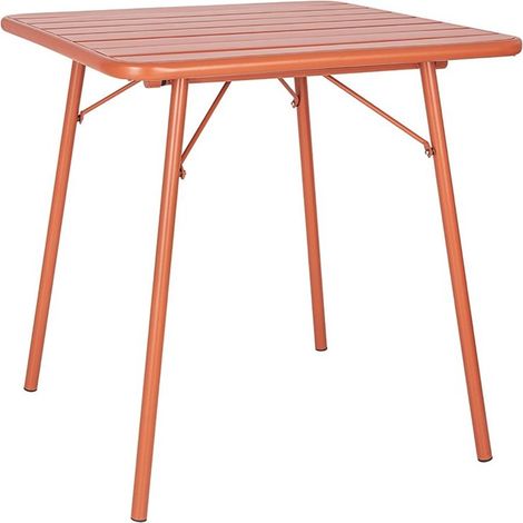 Table Carrée à Lattes en Acier Couleur Terracotta - Bolero