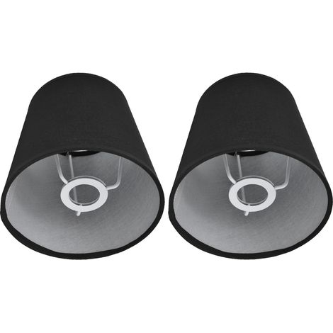 Abat-jour d'intérieur de style européen, en tissu, pour lustre E14, lampe de table, lampadaire PX15, noir. (1/5)