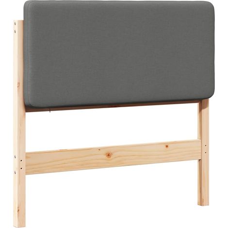 Testiera imbottita Marrone e Grigio Chiaro 80 cm Pino massello vidaXL