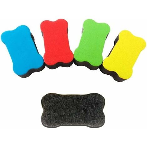 Gomme Magnétique Pour Tableau Blanc - Forme Os - Feltre Haute Densité - Compatible Tableau Métallique - Lot De 4 (1/5)