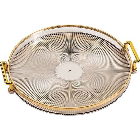 Plastic Light Luxury Style Phnom Penh Round Household Water Cup Tea Cup Storage Plate Gold (1/5)