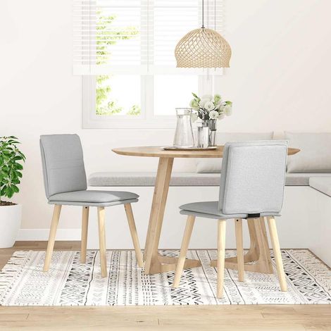 Lot de 2 Chaises à manger,Chaise de cuisine gris nuage tissu CFW25161 (1/5)