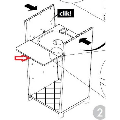 R RIPIANO CENTRALE X KIT MOBILE PER LAVATOIO 40X40x87H CM