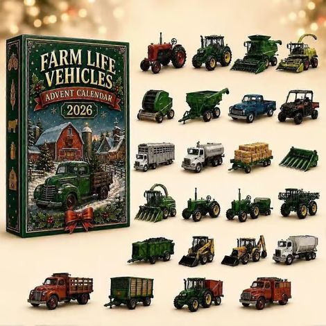 Modèle de voiture de Noël, calendrier de l'Avent 24 jours, décoration en plastique WY26, flotte de véhicules agricoles (1/3)