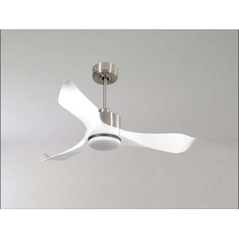 Modulo de KlassFan - Super destratificateur et ventilateur DC 106 cm Chrome pales bois blanc Lumière dimmable 15 à 20 m² (1/5)