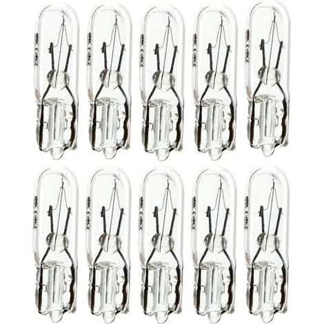 10 Ampoules T5 - 12V 1.2W W2x4.6d - Wedge Base - clignotant et tableau de bord (1/5)