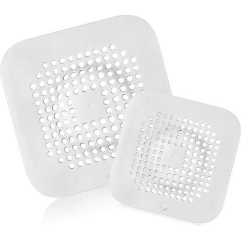 Stück Silikon Haarablaufschlauch Haarfänger Stopper Saugnapf Filter für Badezimmer Küche Gummi Badewanne Sieb Abdeckung Haarfänger (weiß) 14,5 x 14,5 cm (1/5)
