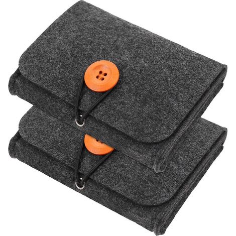 Lot de 2 étuis pour huiles essentielles, petits sacs de rangement portables.-13.4x10cm-Dark Grey (1/4)
