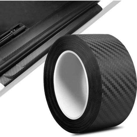 Film Carbone Voiture, 5cmx10m Autocollant Carbone, 3D Bande Autocollante Voiture, Protection Seuil de Porte Voiture Covering Carbone, Adapté pour Voiture Moto (1/5)