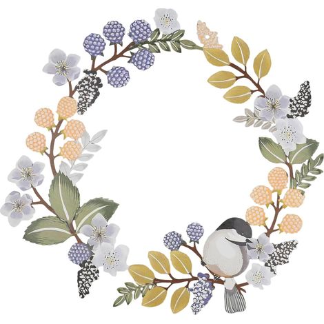 Einfacher Vogelkranz aus Metall als Wanddekoration für Außentüren, Garten, Wohnzimmer, Schlafzimmer, 30 x 30 cm