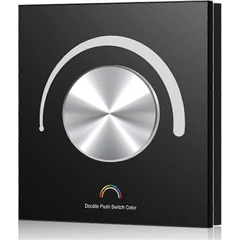 Drehbarer LED-Controller mit Konstantspannung über Glaspanel, 12V/24V DC Smart-Dimmer, Wi-Fi- und TUYA-App-kompatibel (Cloud-Steuerung), schwarz. (1/5)
