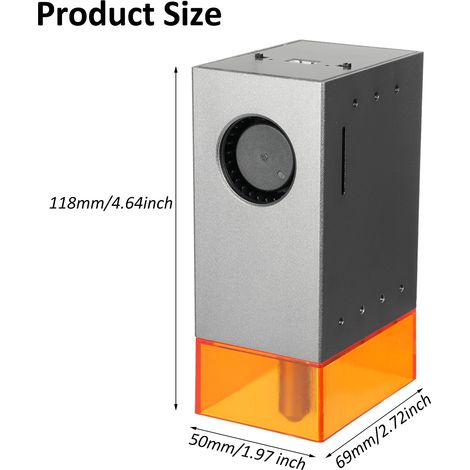 Ortviai Module Laser Graveur 80 W avec Pompe à Air Intégrée, Tête en Alliage d’Aluminium, 12 V, 450 nm