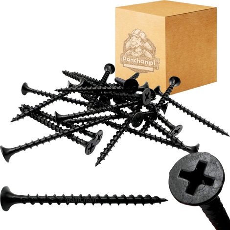 Tornillos para madera de placas de yeso fosfatadas negras, 1 kg, 3,5 x 55 mm