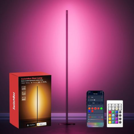 Matter Floor Lamp, RGBCCT Floor Lamp with Remote Control, Warm and Cold White, 16 Million Colours, 1200lm, Music Sync (1/5)