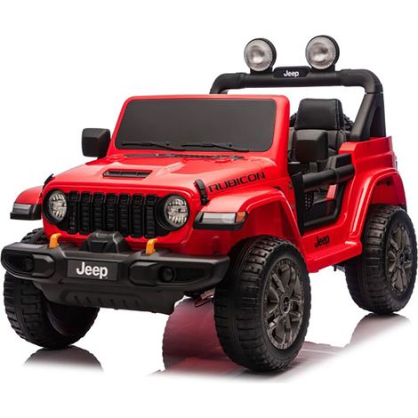 Macchina Elettrica per Bambini Jeep Wrangler Rubicon 12V con Telecomando Rosso (1/5)