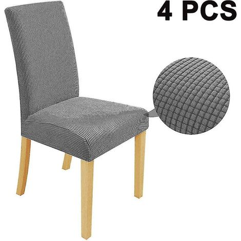 Set mit 4 superpassenden, dehnbaren, abnehmbaren und waschbaren Stuhlbezügen