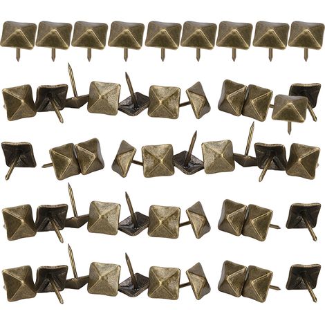 50 clous de porte décoratifs en fer forgé couleur bronze vintage, 12 x 18 mm (1/5)