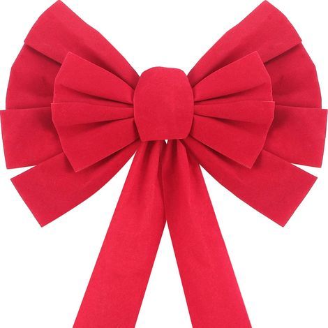 BRAVIX 6 Pièces Grand Noeud Rouge en Velours Noeuds de Noël Noeuds Suspendus de Vacances de Noël pour Décoration de Couronnes de Noël ou Topper d’Arbre Décoration Intérieure et Extérieure (1/5)