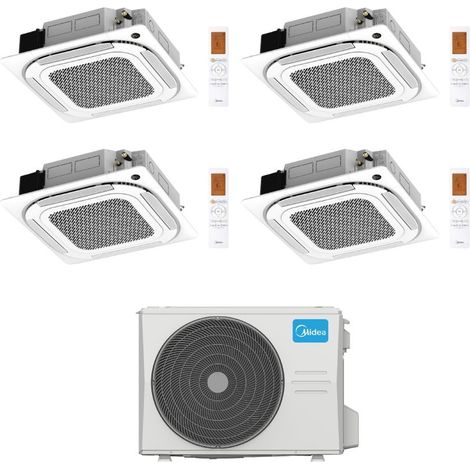 Midea Climatizzatore a Cassetta 4 Vie Quadri Split MCA4U 9+9+9+9 con M4OE-28HFN8-Q Inverter R 32 Wi-Fi Optional Classe A++