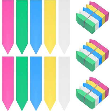 Lot de 500 Etiquette Potager en Plastique Multicolore - 10 x 2 cm - Pancarte Jardin Potager/Etiquette Jardin Imperméable en 5 Couleurs pour Pépinière, Semences, Plantes et Herbes (1/3)