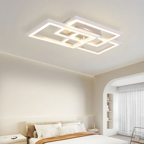 GBLY Deckenleuchte LED Deckenlampe Schlafzimmer - Wohnzimmerlampe Dimmbar mit Fernbedienung Schlafzimmerlampe Modern Design 45W RGB Farbwechsel Küchenlampe Eckig Deckenleuchten für Esszimmer Küche