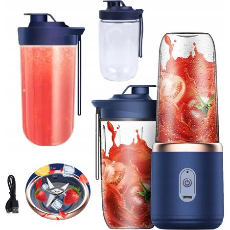 Kabelloser Mixer, tragbarer Mini-Entsafter, 2 Mixflaschen, UND LOS GEHT'S (1/5)