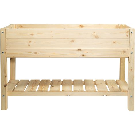 mgc24 Hochbeet Massiv L 118x40x78cm Kiefernholz natur