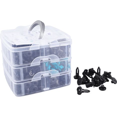 Kit 635 pièces agrafes pare-chocs voiture, clips panneau de porte, rivets garde-boue avec extracteur de fixations (1/5)