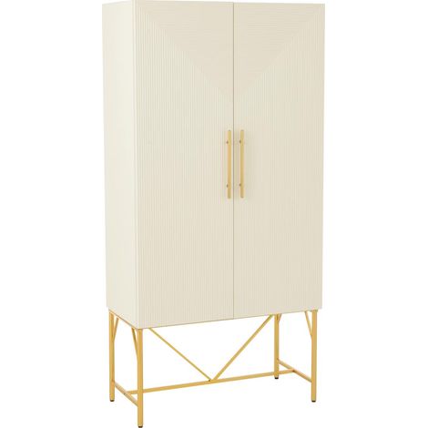 Armoire Design 2 Portes "Blaine" 90cm Blanc (1/5)