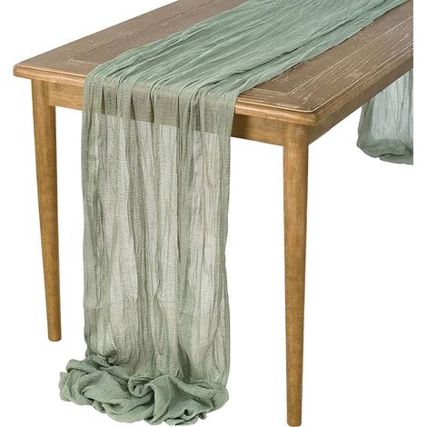 TAPIS ROTONDO BOHO VERDE OLIVA RUSTICO per un tavolo delicato 90x300 cm (1/5)