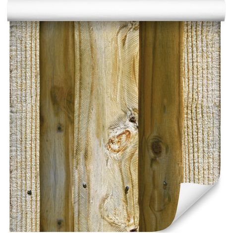 Carta da parati effetto legno chiaro realistico, pannelli in legno 50x1000 cm (1/5)