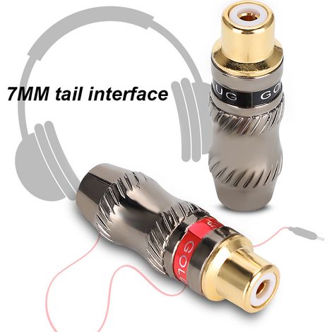 Connecteur RCA femelle plaqué or 2 pièces pour câbles audio et extensions DIY (1/4)